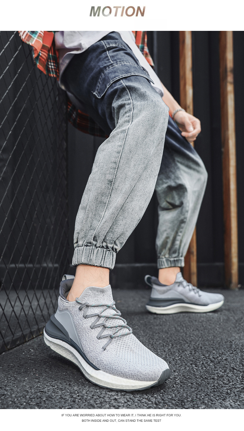 Heren hardloopschoenen van ademend knit-materiaal met demping detail 1