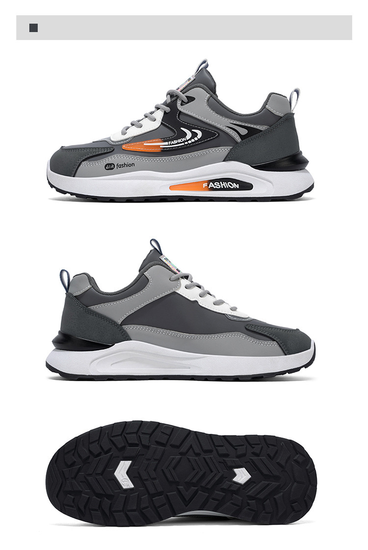 Gedempte heren sneakers met veters en colourblock-design detail 12