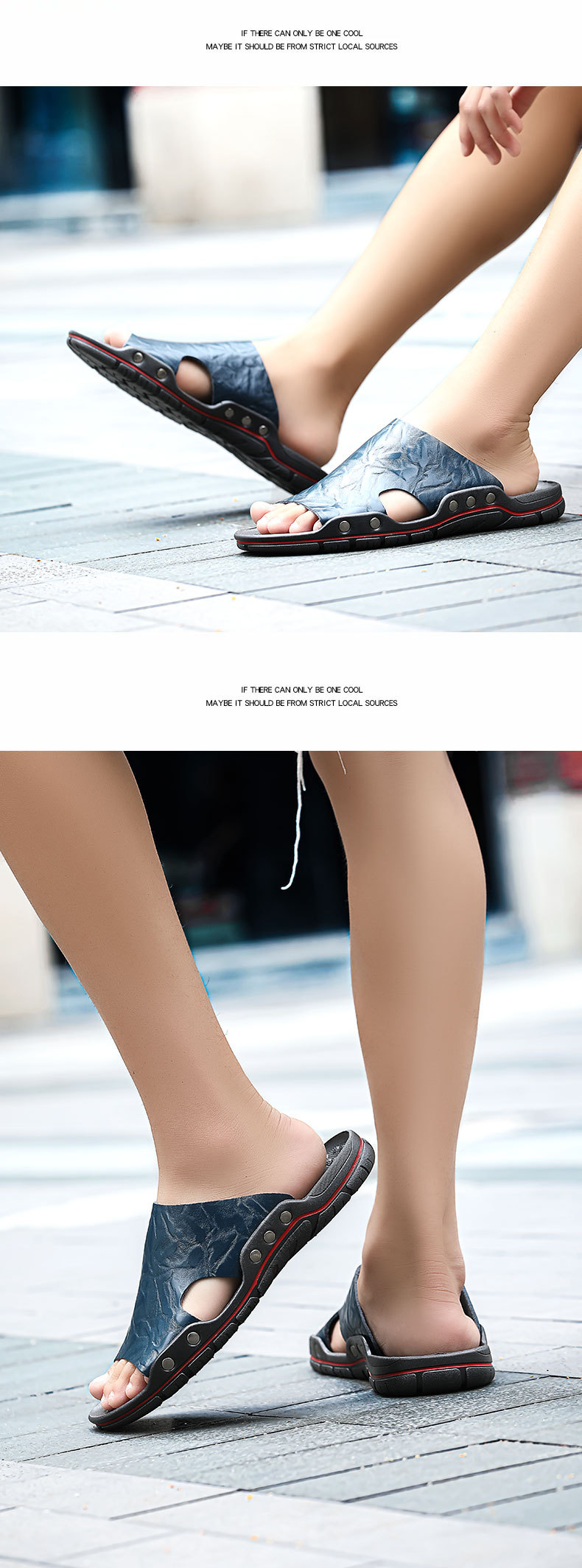 Men's Casual Non-Slip PU Leather Slide Slippers detail 14