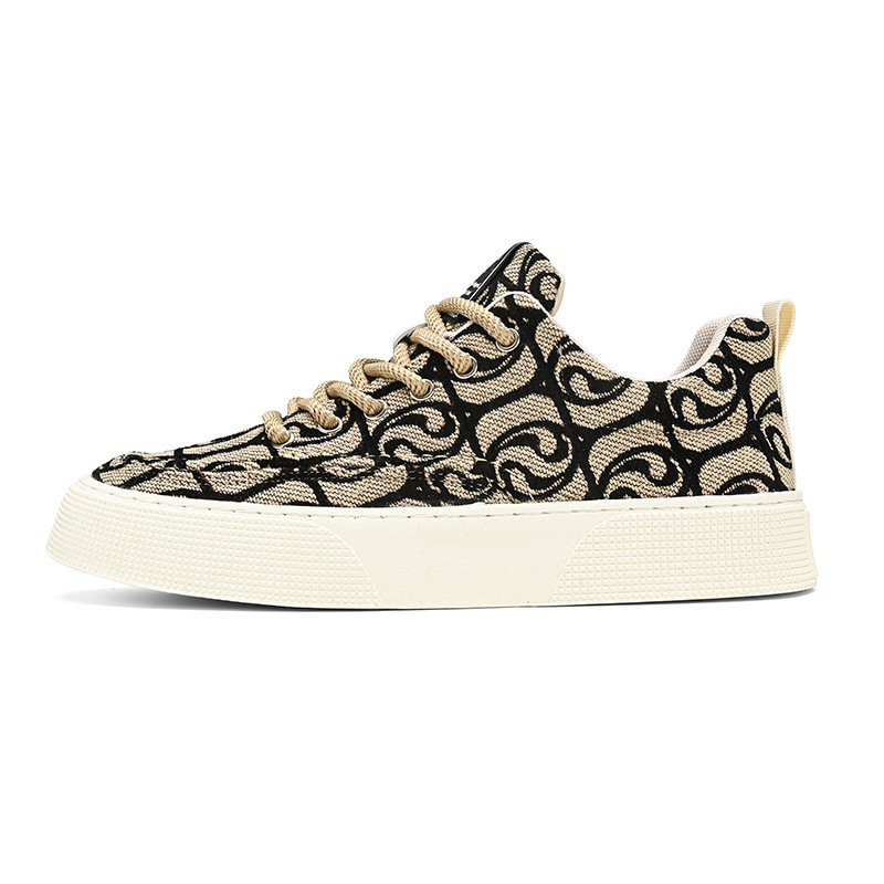 Men's Graphic Print Platform Lace-Up Casual Shoes 6