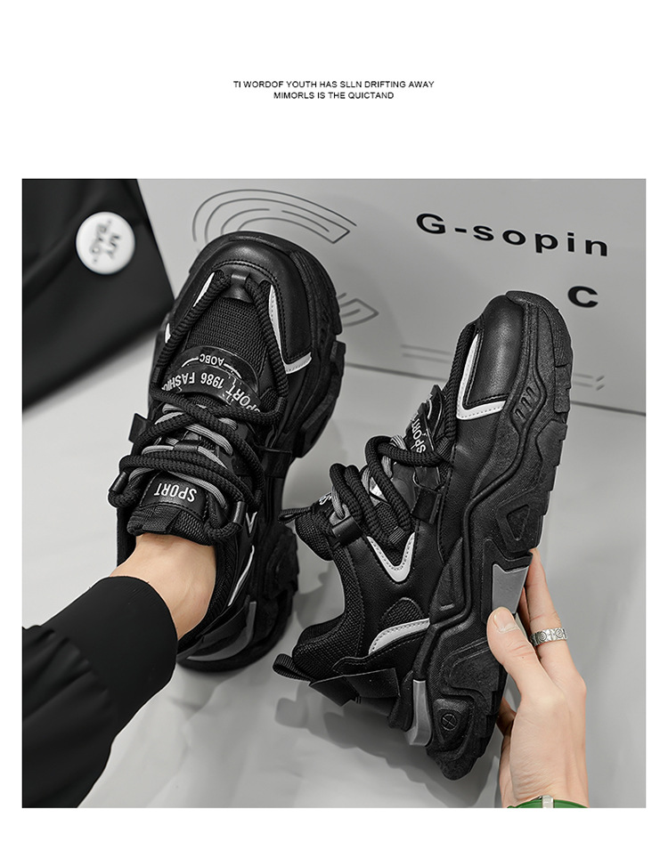 Atmungsaktive Chunky Plateau-Sneaker aus Mesh für Herren detail 8