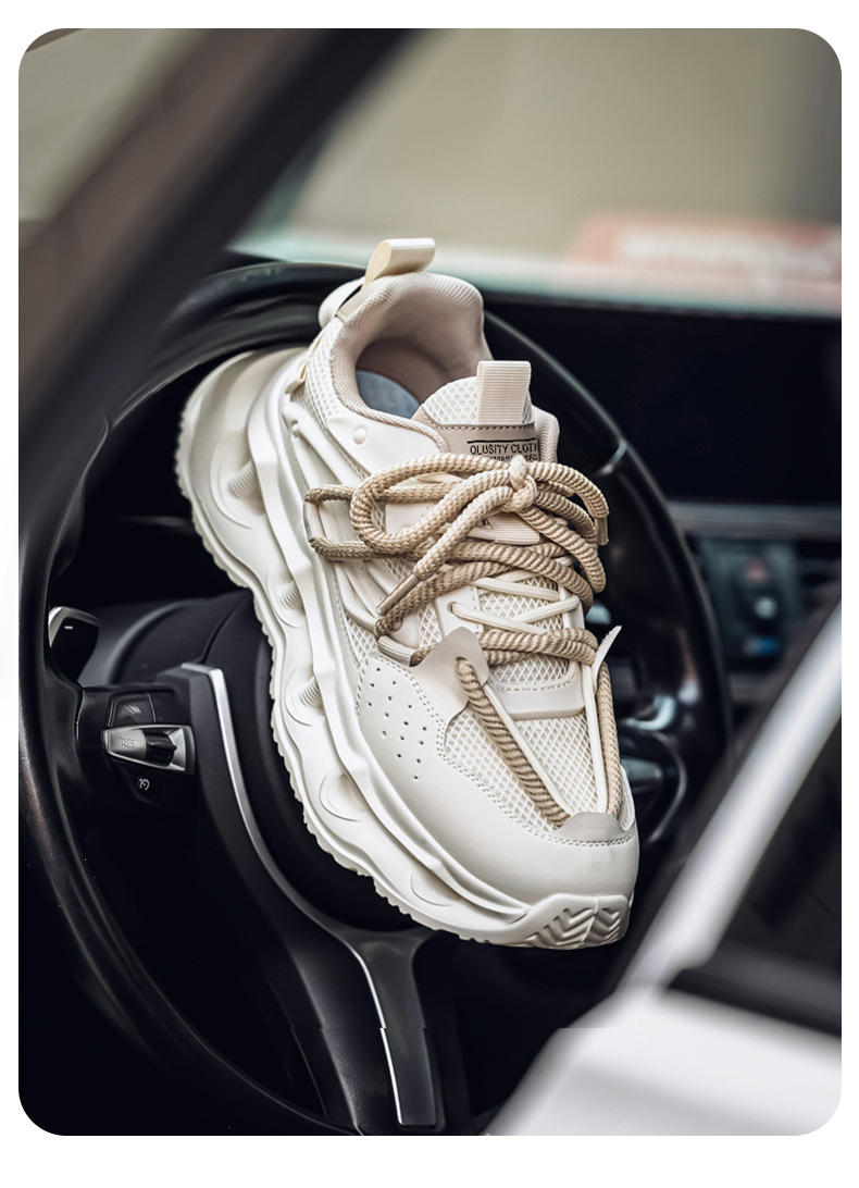 Sneakers casual da uomo con plateau e lacci – Scarpe sportive traspiranti detail 5