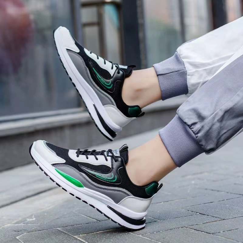 Men's Breathable Colorblock Lace-Up Running Shoes detail 6