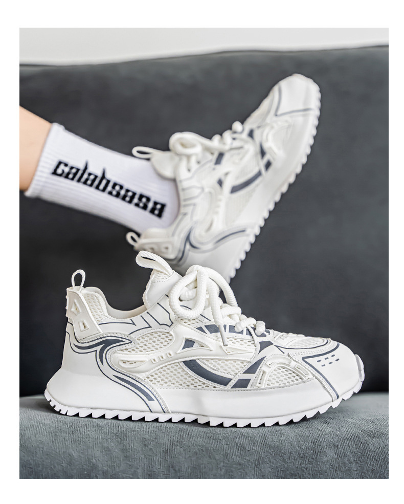 Baskets casual respirantes en mesh à blocs de couleurs pour homme detail 9