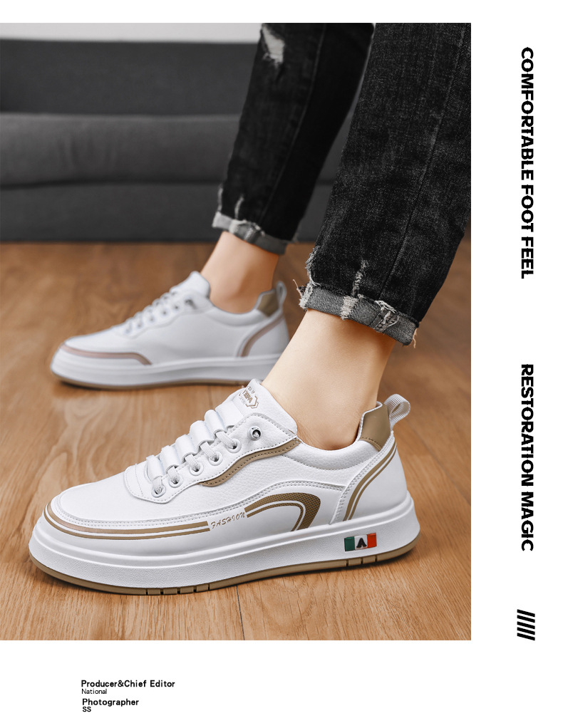 Casual herenschoenen met veters van PU-leer – Antislip detail 2