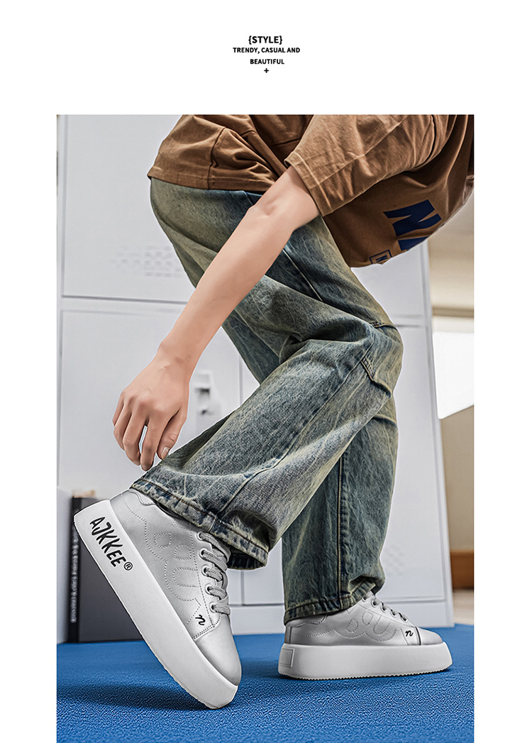 Unisex Plateau Freizeitschuhe zum Schnüren mit Erhöhung detail 9
