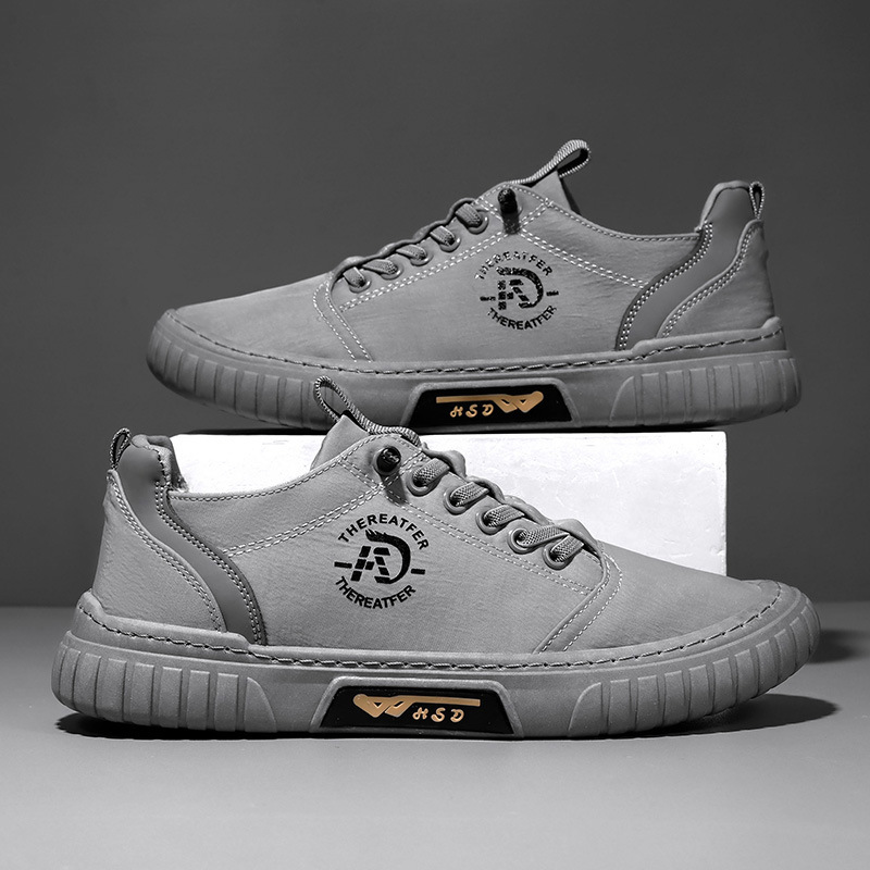 Men's Breathable Canvas Lace-Up Casual Shoes detail 5