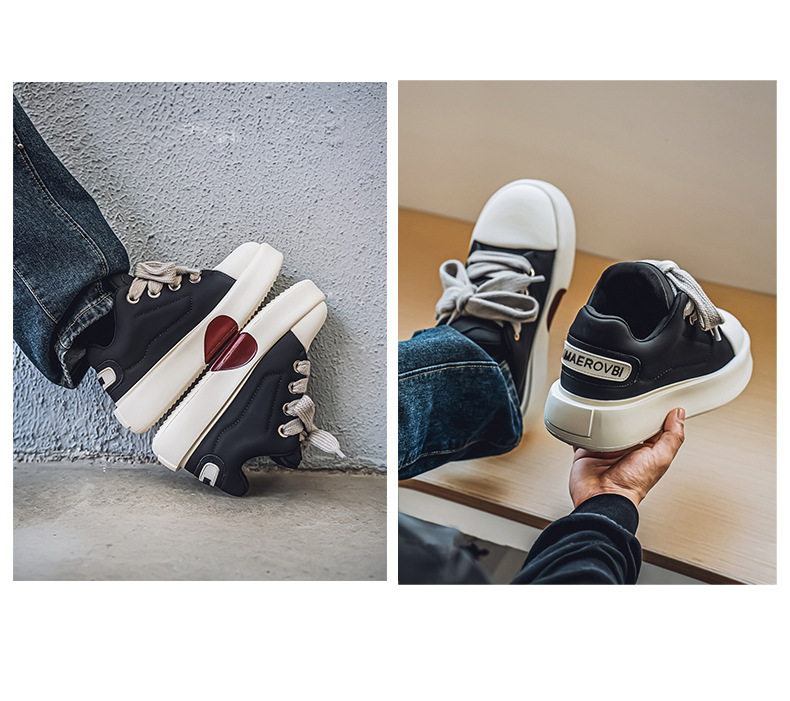 Unisex Platform Cushioned Lace-Up Casual Shoes detail 10