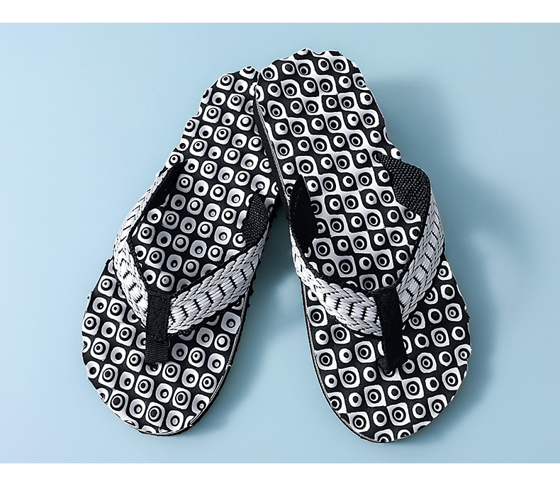 Men's Lightweight Linen Graphic Flip-Flops detail 7