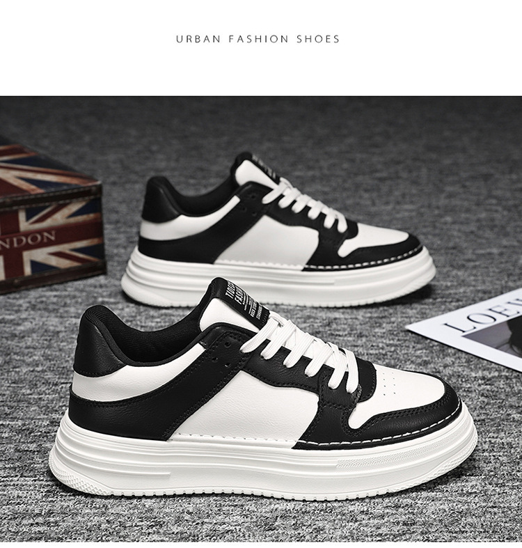 Baskets à plateforme à lacets en cuir PU pour hommes detail 10