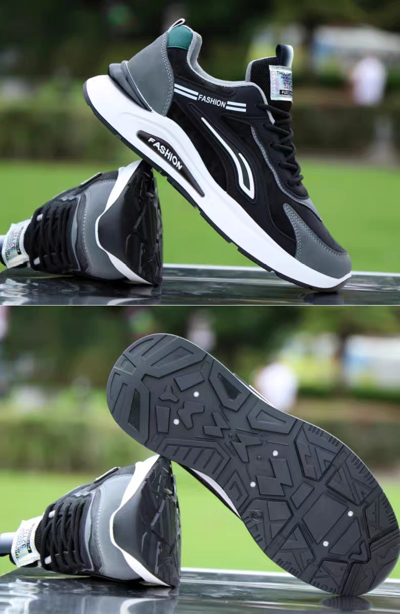 Men's Colorblock Cushioned Lace-Up Casual Sneakers detail 5