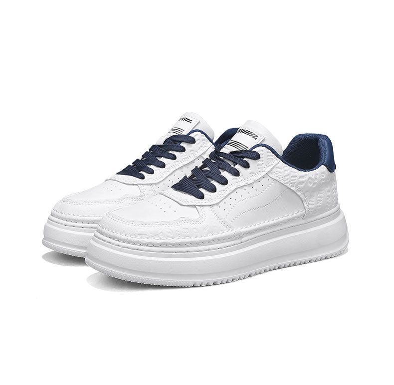 Sneakers casual da uomo stringate con plateau in pelle PU detail 15