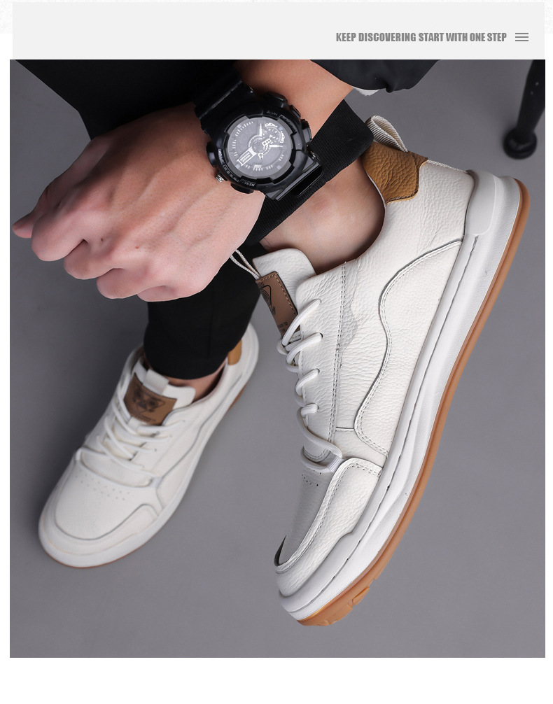Men's Leather Lace-Up Casual Shoes detail 19