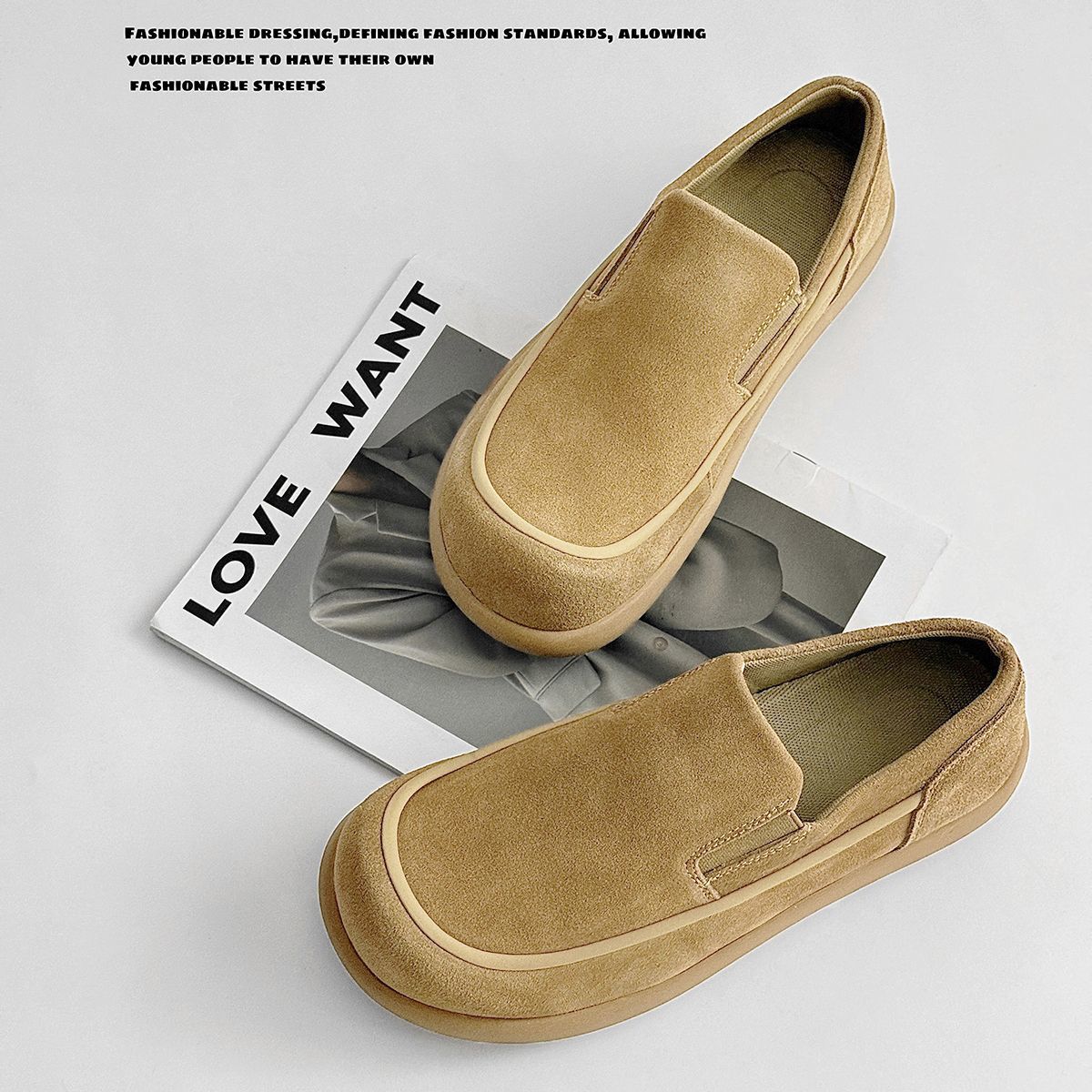 Casual slip-on herenschoenen van suède detail 9