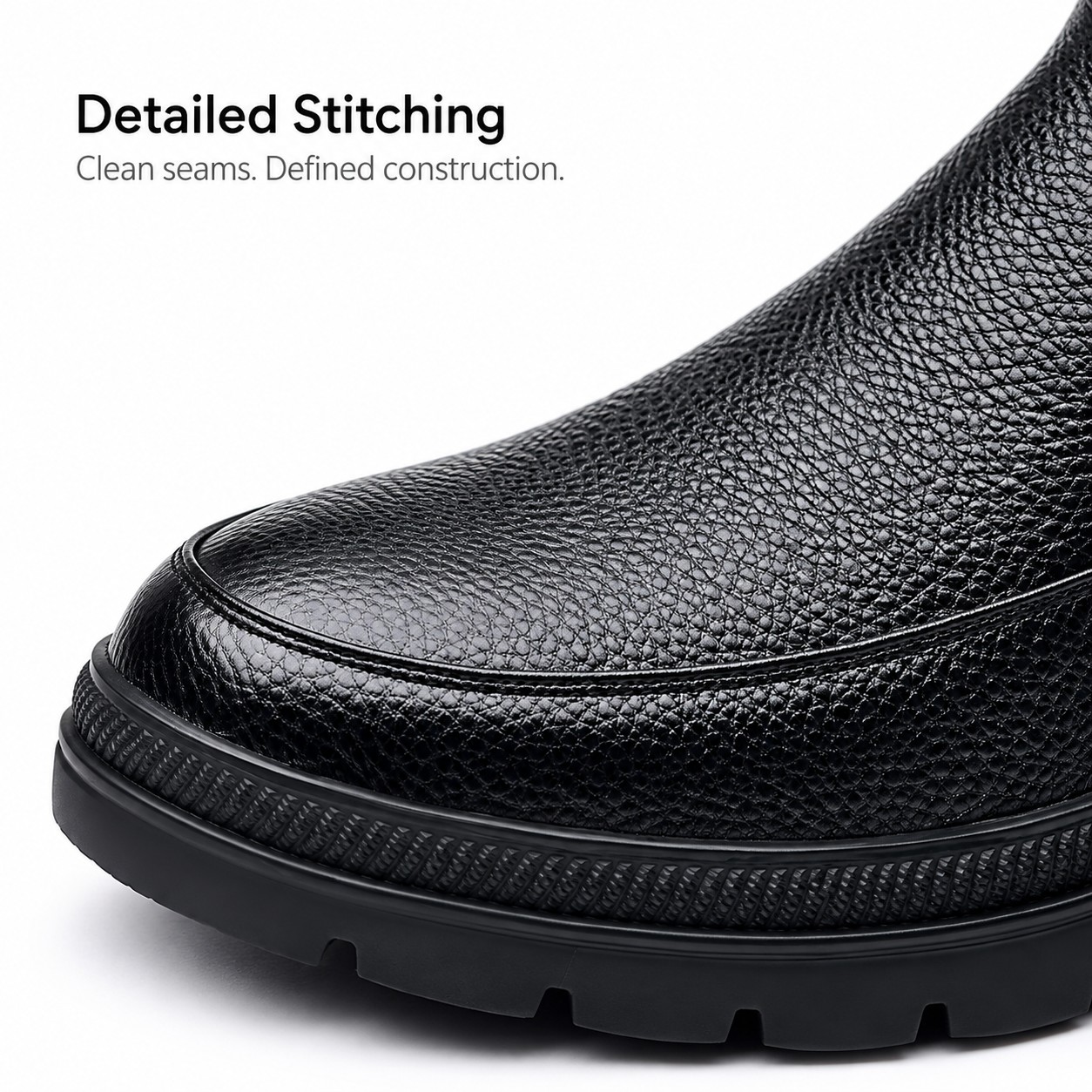 Men's Fur-Lined Full-Grain Leather Side-Zip Boots detail 2