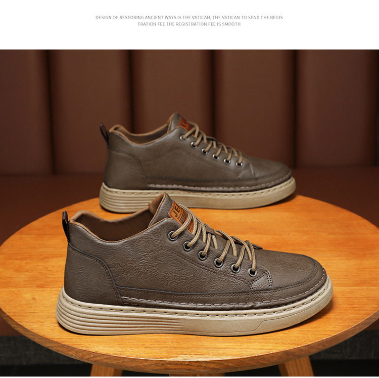 Men's Lace-Up PU Leather Casual Shoes detail 3