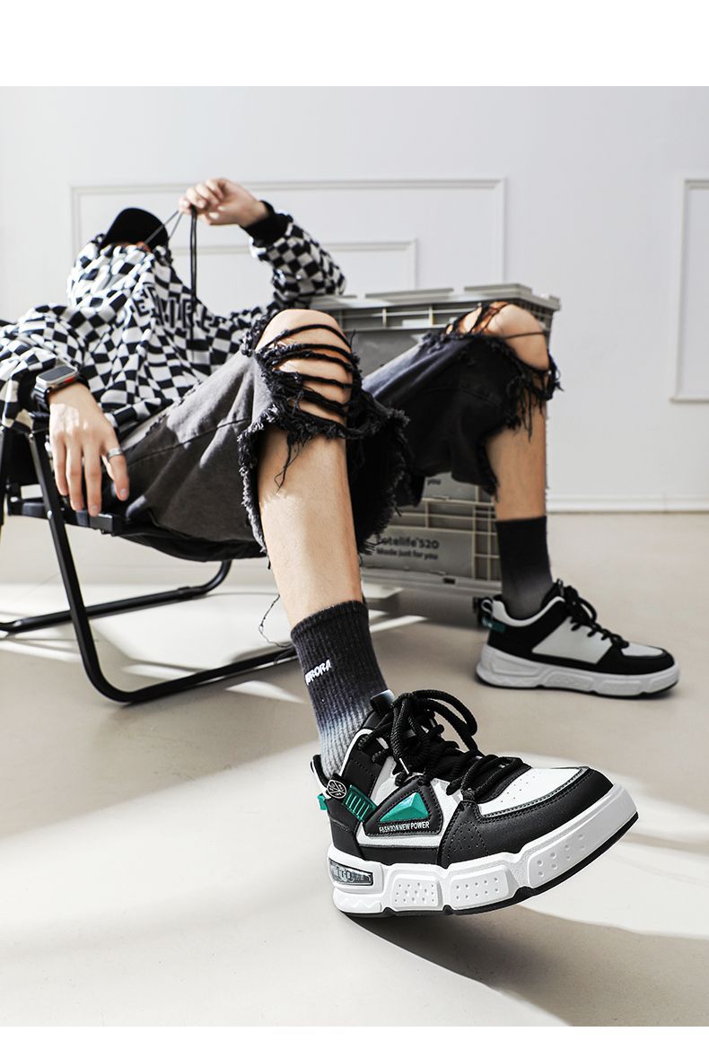 Men's Colorblock Cushioned Lace-Up Casual Shoes detail 5