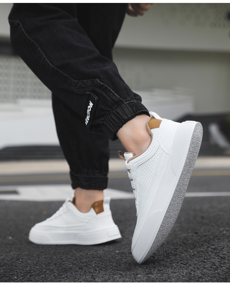Men's Breathable Perforated Lace-Up Casual Shoes detail 2