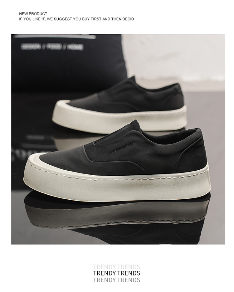Zapatos casuales slip-on de lona con plataforma para hombre detail 12