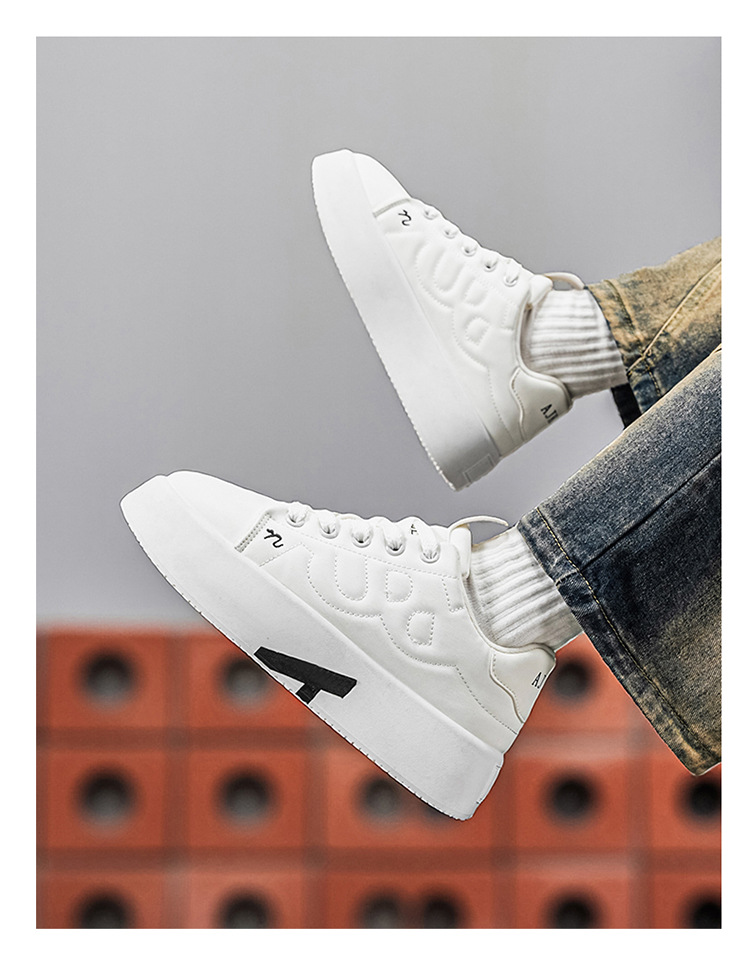 Chaussures casual à plateforme et lacets pour homme à semelle épaisse detail 7
