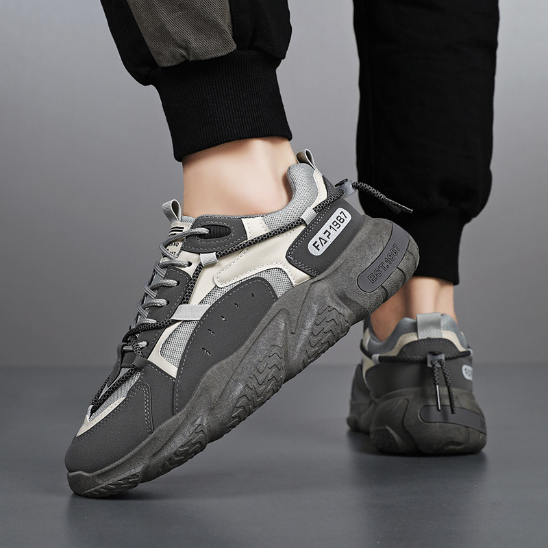 Atmungsaktive Chunky Plateau-Sneaker für Herren im Colorblock-Design detail 6