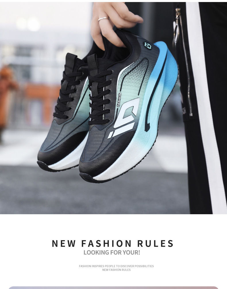 Scarpe da corsa traspiranti in mesh da uomo con suola platform ammortizzata detail 9
