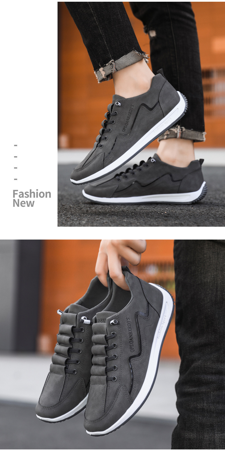Men's Non-Slip Cushioned Lace-Up Casual Shoes detail 7