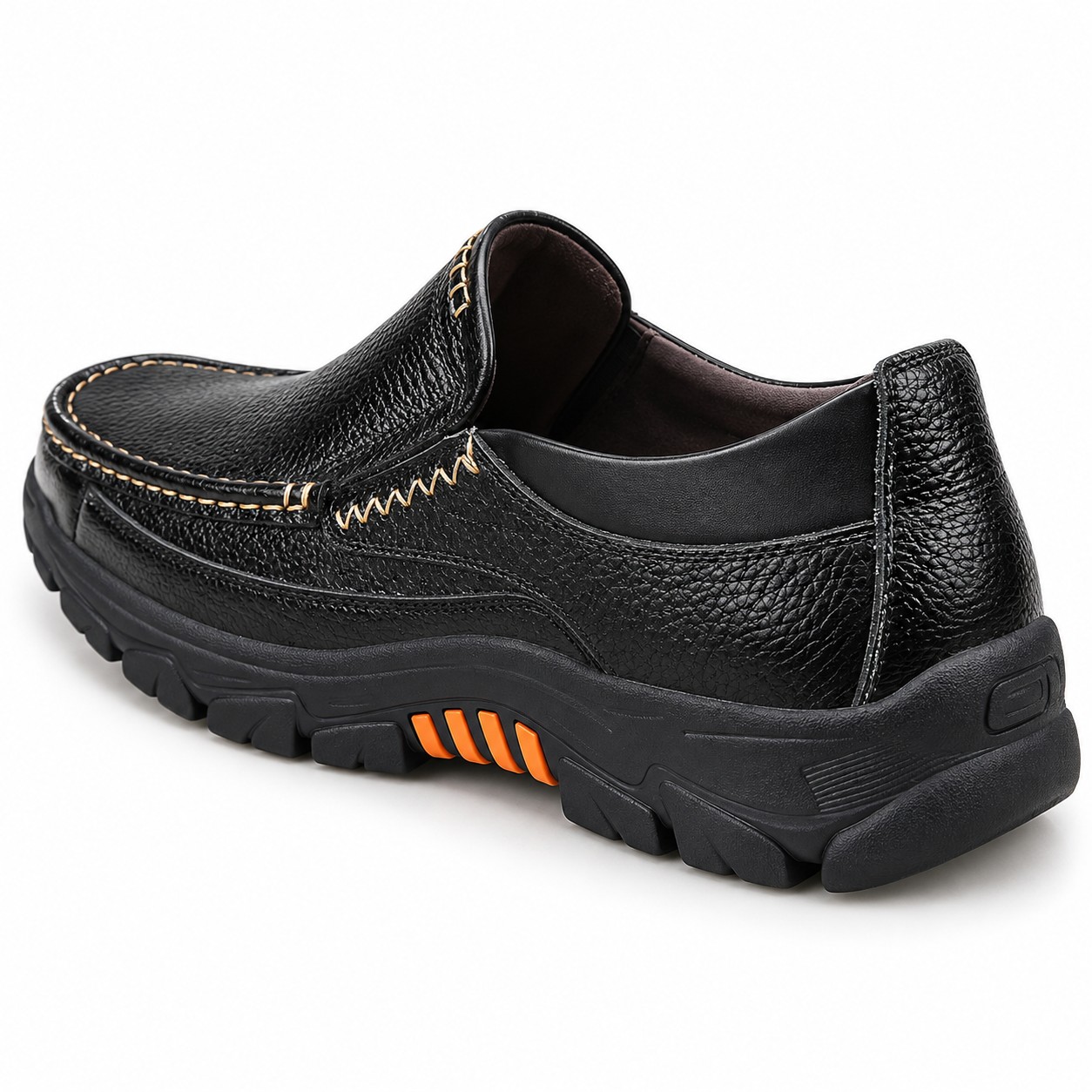 Men's Full-Grain Leather Lug-Sole Casual Shoes 7