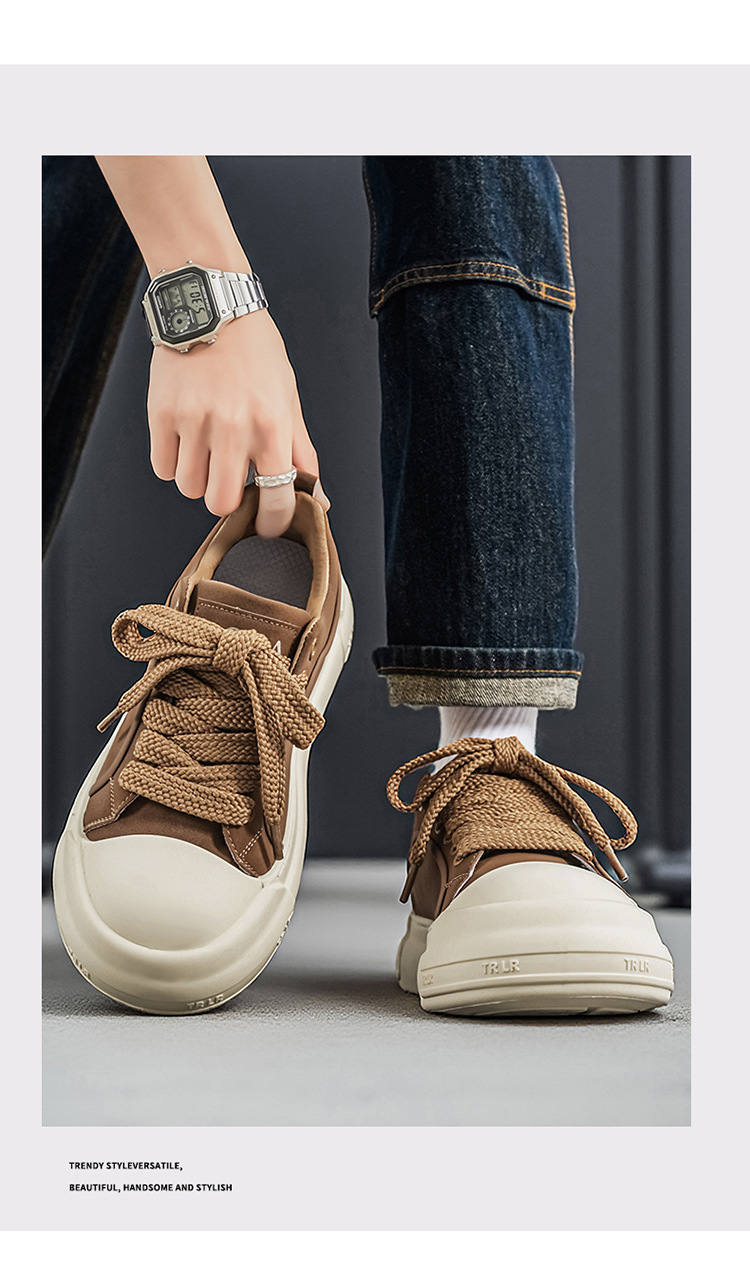 Men's Platform Lace-Up Chunky Casual Shoes detail 3