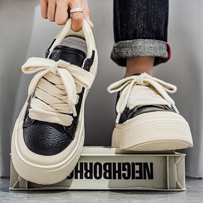 Klobige Plateau-Freizeitschuhe für Herren mit Schnürung 4