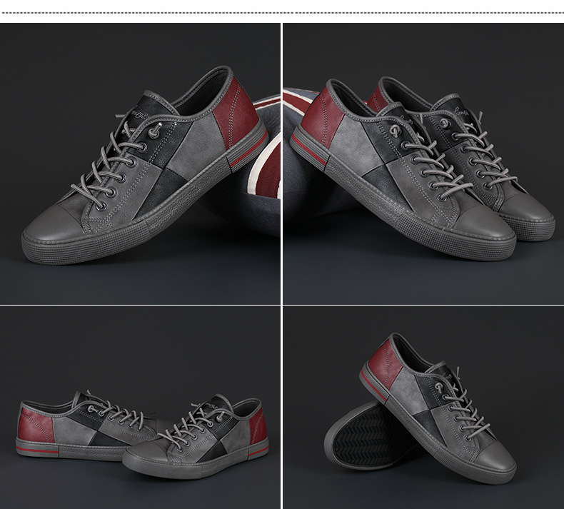 Chaussures casual plates à lacets pour hommes style color-block detail 6