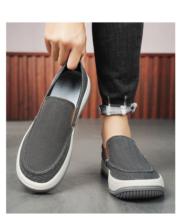 Men's Breathable Canvas Slip-On Casual Shoes detail 2