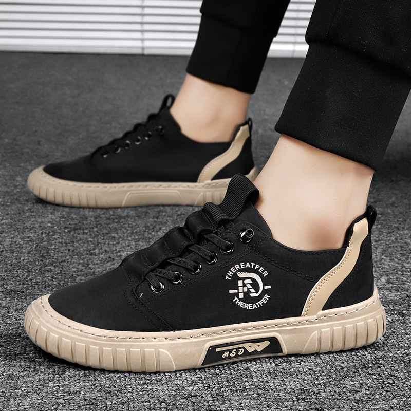 Men's Breathable Canvas Lace-Up Casual Shoes 3