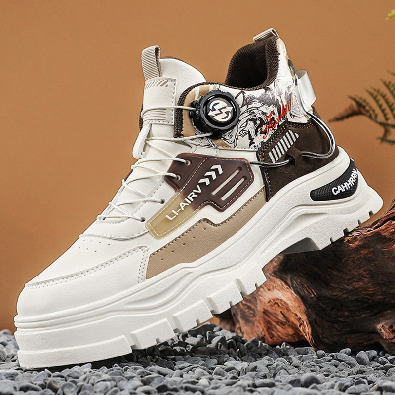 Men's Colorblock Non-Slip High-Top Casual Shoes 2
