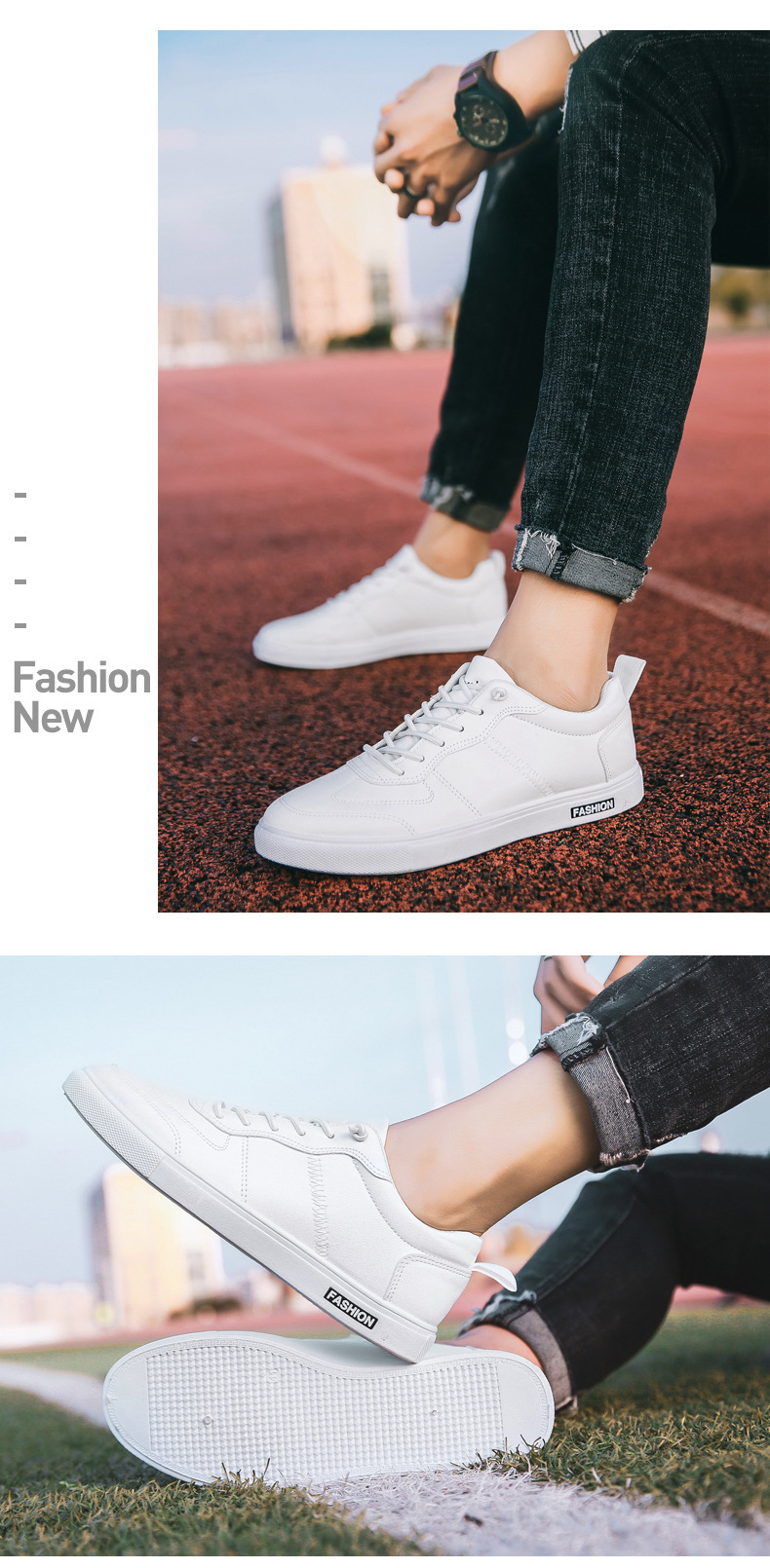 Men's Lightweight PU Leather Lace-Up Casual Shoes detail 4