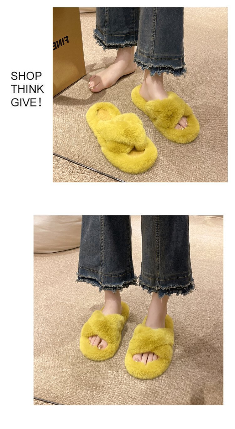 Women's Cozy Plush Open-Toe Flat Slippers detail 3