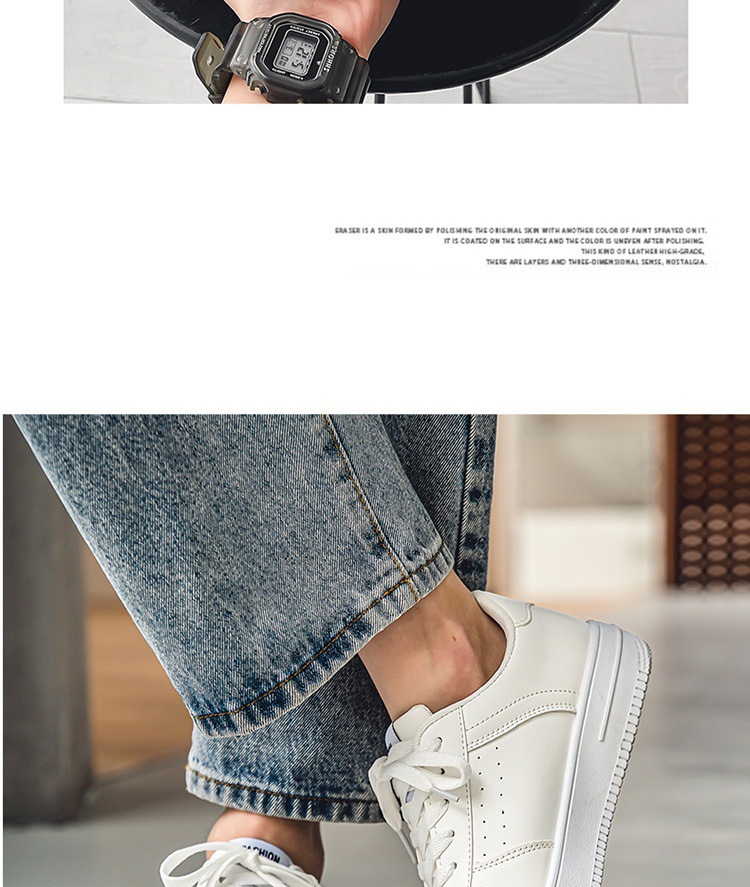 Scarpe casual da uomo stringate e traspiranti in ecopelle PU detail 9