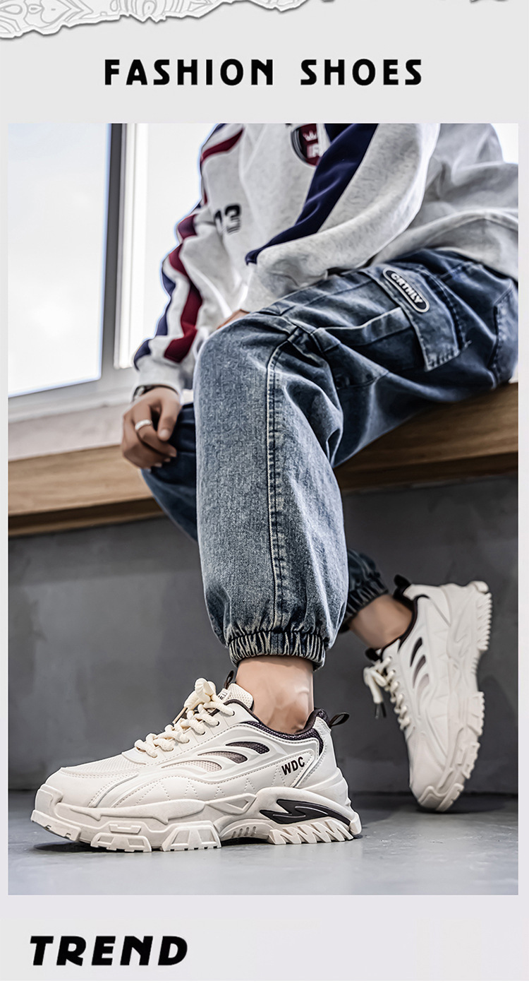 Men's Breathable Platform Chunky Casual Sneakers detail 1
