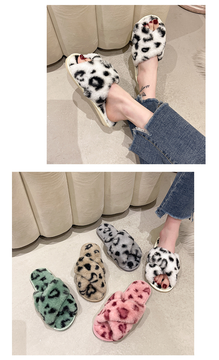 Pantofole aperte in morbido peluche da donna detail 8