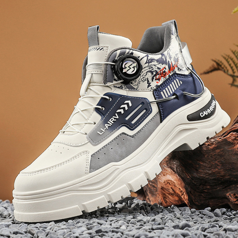 Men's Colorblock Non-Slip High-Top Casual Shoes 3