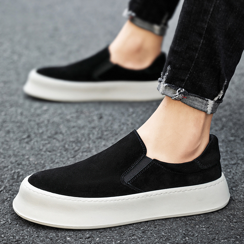Herren Plateau-Slip-On-Freizeitschuhe aus Wildleder-Optik detail 2