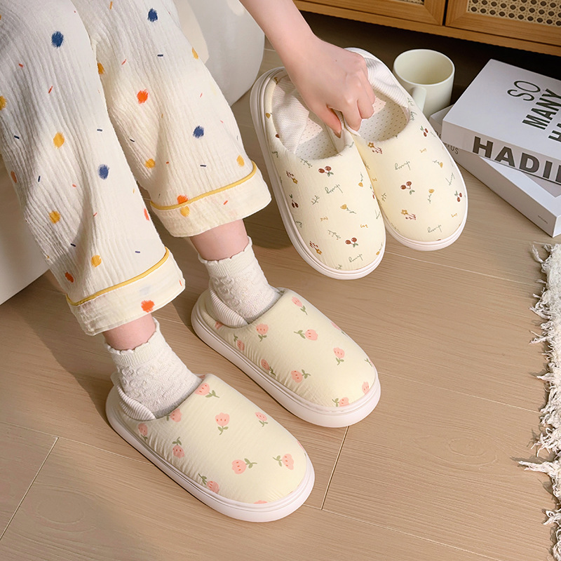 Chaussons confortables en coton sans lacets pour femme