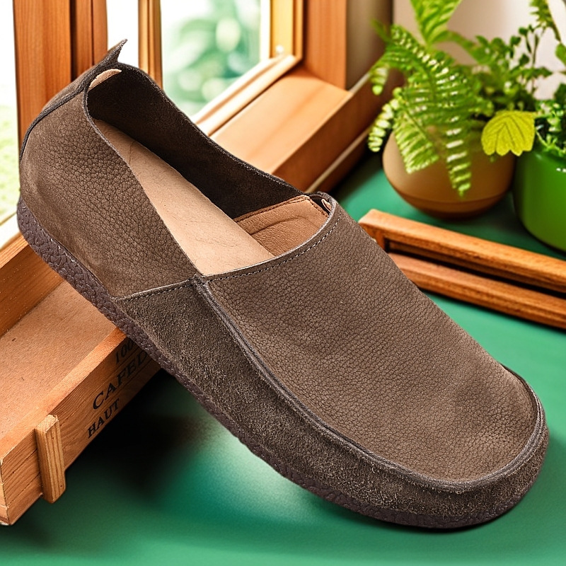 Herren Freizeitschuhe aus echtem Leder zum Hineinschlüpfen detail 7