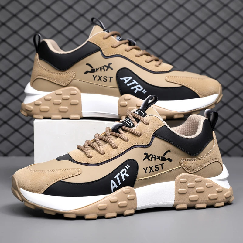 Gepolsterte Colorblock-Freizeitschuhe für Herren mit Schnürung