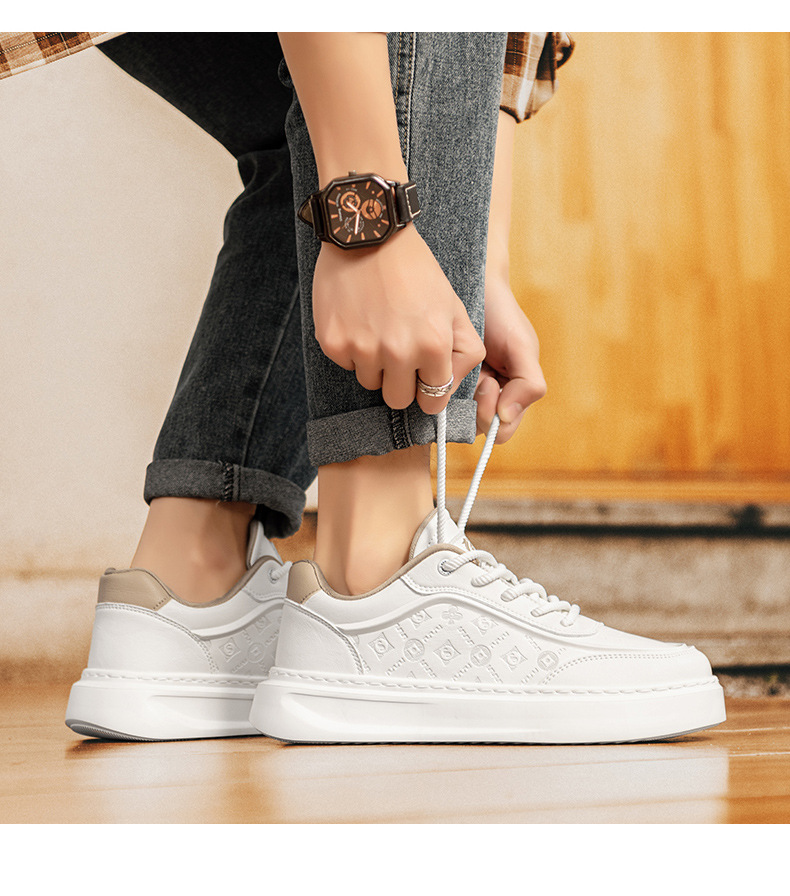 Herren Plateau-Freizeitschuhe zum Schnüren detail 3