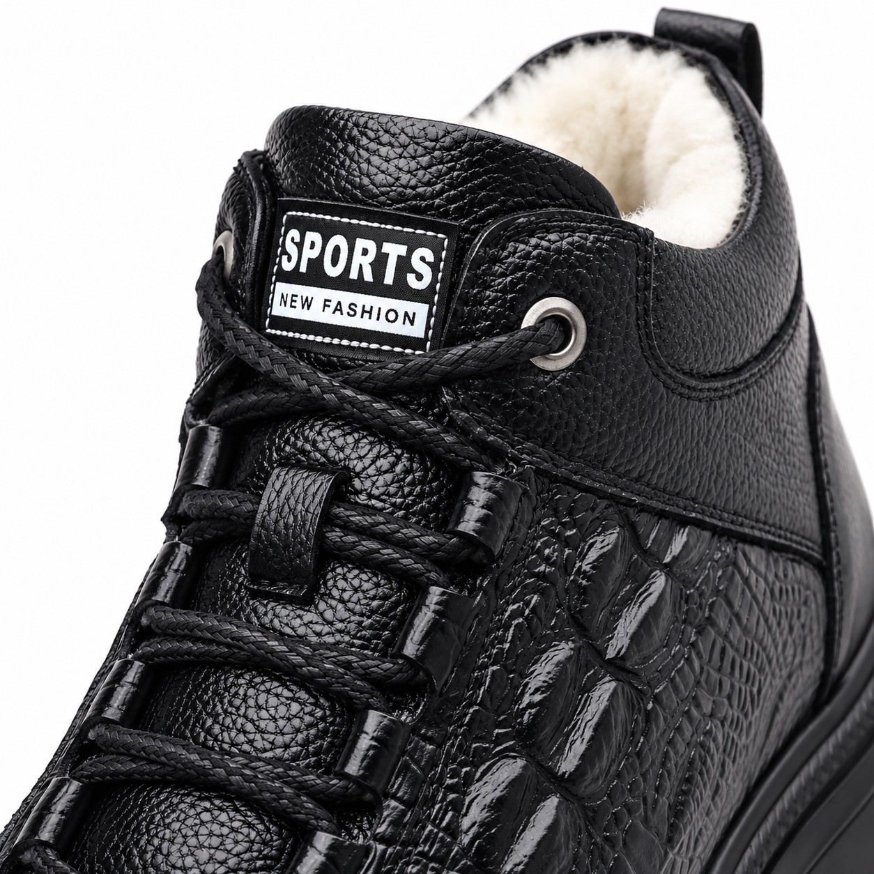 Men's Full-Grain Leather Lug-Sole Lace-Up Boots 9