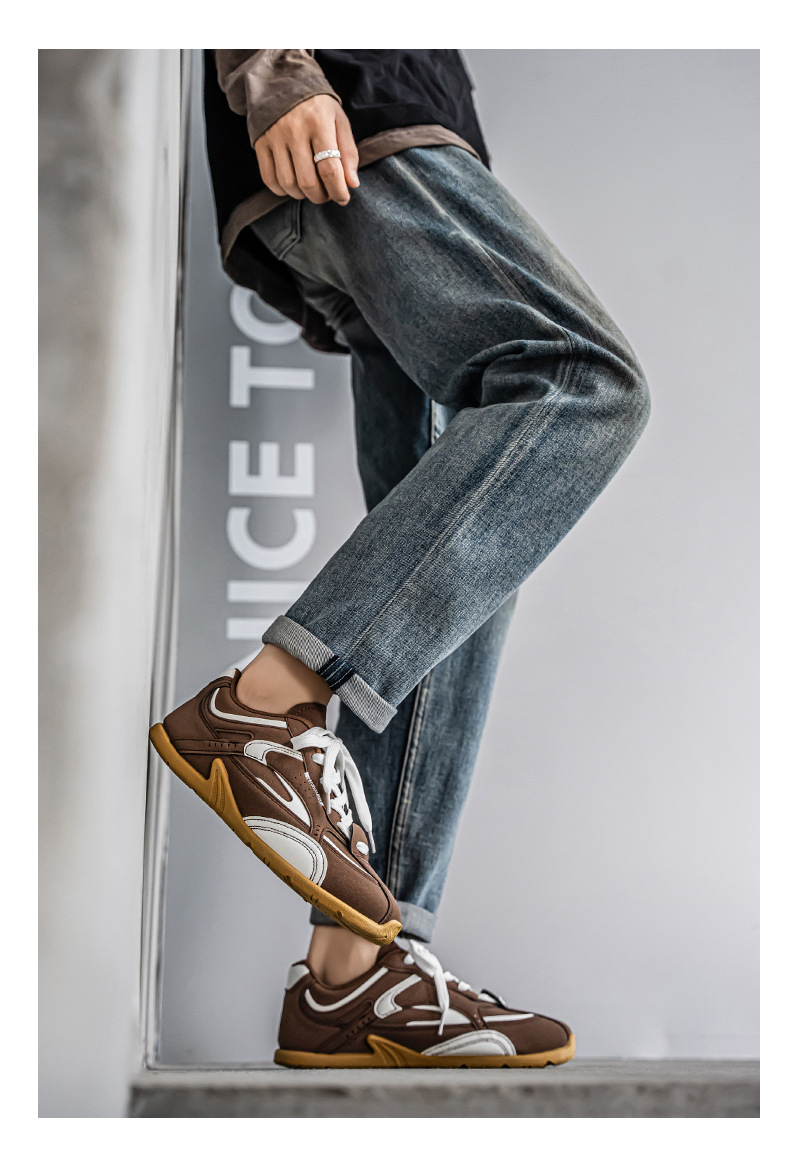 Zapatos casuales de hombre con cordones, transpirables y colorblock detail 10