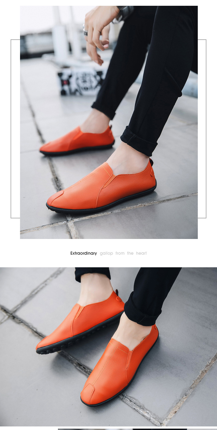 Men's Lightweight Slip-On PU Leather Casual Shoes detail 9