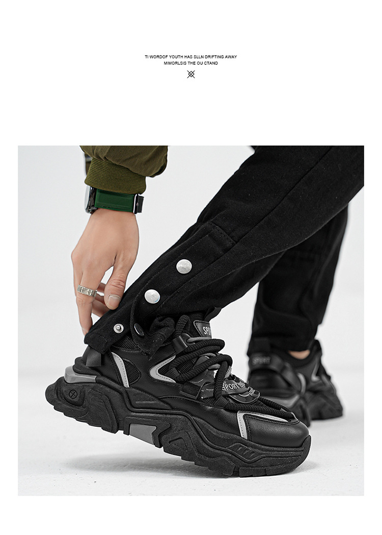 Atmungsaktive Chunky Plateau-Sneaker aus Mesh für Herren detail 7