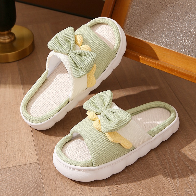 Women's Breathable Linen Open-Toe Slippers detail 9